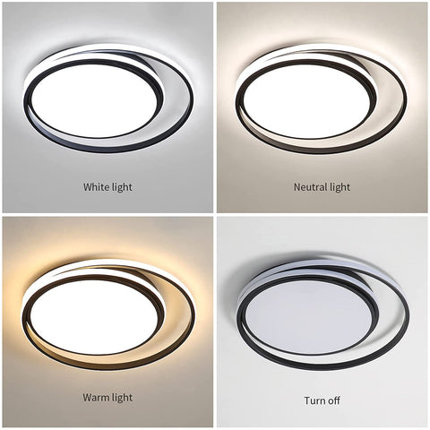 Lampa sufitowa LED o mocy 48 W z możliwością przyciemniania z pilotem, nowoczesna lampa sufitowa LED Oświetlenie wewnętrzne, okrągła lampa sufitowa LED do łazienki, sypialni, kuchni, salonu, jadalni, biura