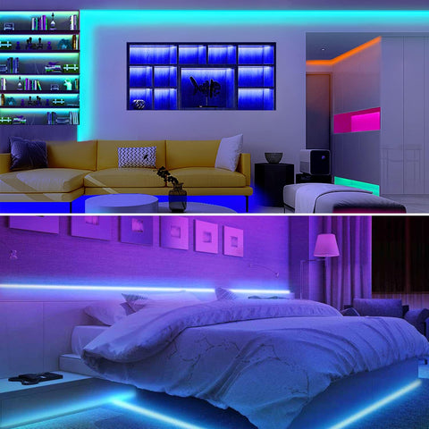 Inteligentna taśma LED WiFi 5m 5050 RGB Kontrola aplikacji, IP65 Wodoodporna wielokolorowa elastyczna listwa oświetleniowa z pilotem do domowej kuchni Telewizja Sypialnia Party Świąteczna dekoracja