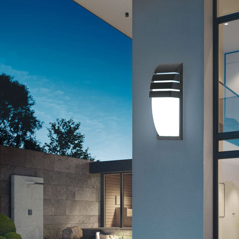 Applique Murale Interieur/Exterieur, Noir 12W 6000K Blanc Froid Appliques Murales LED, IP65 Imperméable Lampe Murale Exterieur