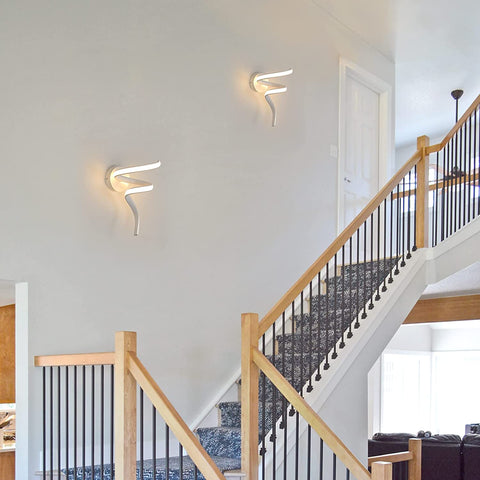 Nowoczesna lampa ścienna LED w kształcie spirali, kinkiet wewnętrzny 16W 1750 lm, 3500K ciepłe białe kinkiety LED do sypialni, salonu, schodów, korytarza