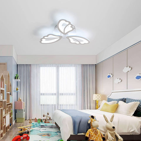 Lampa sufitowa LED 42W 3480 lumenów, nowoczesna biała lampa sufitowa, akrylowa oprawa sufitowa 6000K, 3 skrzydła do montażu, do salonów, sypialni