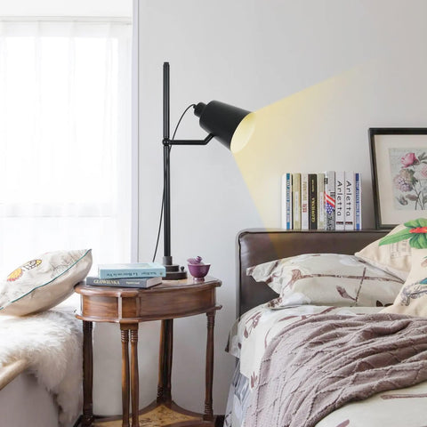 Lampadaire Sur Pied Pivotant Noir Douille E27 