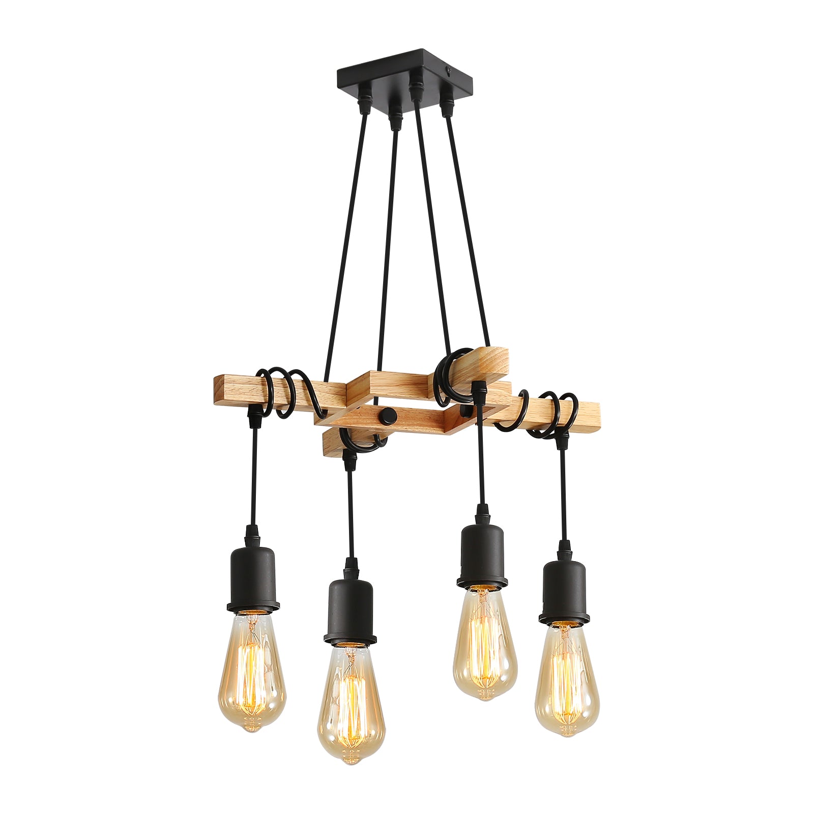 Suspension Luminaire Industrielle Plafonnier Noir E27