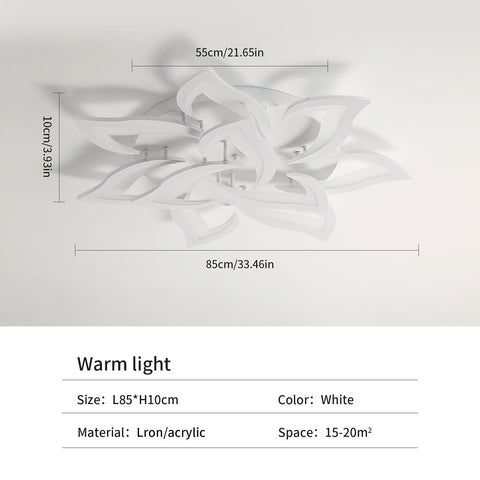 Lampa sufitowa LED, lampa sufitowa 90W 8100LM 3500K, lampa sufitowa LED Lotus do salonu, sypialni, łazienki