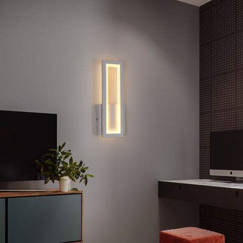 Kinkiet LED do wnętrz, prosty kwadratowy kinkiet LED 16W, nowoczesna dekoracja Oświetlenie ścienne LED do salonu, sypialni, ciepłe światło 3000K biały kolor