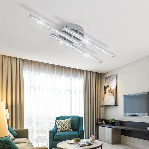Nowoczesna lampa sufitowa LED, lampa sufitowa LED do montażu podtynkowego z 3 lampami, nowoczesna lampa sufitowa do sypialni, salonu, jadalni, kuchni