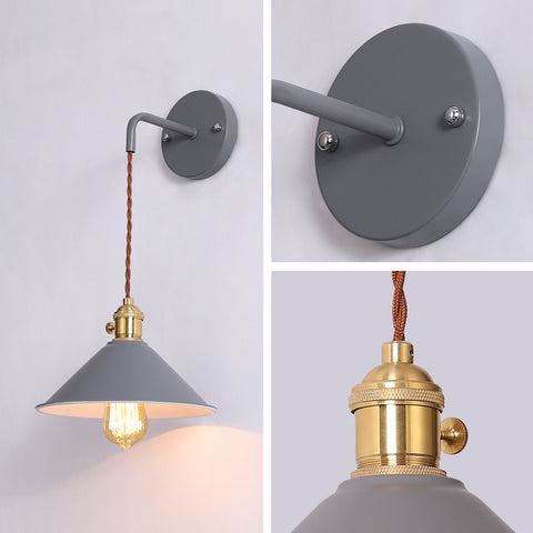 Nordic Style Sypialnia Plug-in Ściemnialna kinkiet Macaron Candle Prosta europejska kreatywna klatka schodowa z włącznikiem Kinkiet szary (żarówka nie jest dołączona)