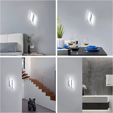 Kinkiet LED do wnętrz, nowoczesny kinkiet 20 W 2300 lm, oświetlenie akrylowe Oprawa ścienna do salonu Sypialnia Schody 6500 K Zimne białe światło białe kolor
