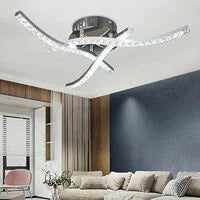 Lampa sufitowa LED, oprawa sufitowa Wave, kryształowa lampa sufitowa, neutralne białe światło 4000 K, 21 W, nowoczesny żyrandol LED do sypialni, salonu, restauracji