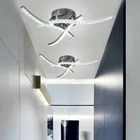 Lampa sufitowa LED, oprawa sufitowa Wave, kryształowa lampa sufitowa, neutralne białe światło 4000 K, 21 W, nowoczesny żyrandol LED do sypialni, salonu, restauracji