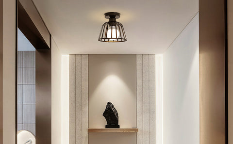 Metalowa lampa sufitowa w stylu retro, lampa sufitowa w stylu vintage, oświetlenie sufitowe E27, do przedpokoju, salonu, sypialni, kawiarni, restauracji, pokoju (żarówka nie jest dołączona)