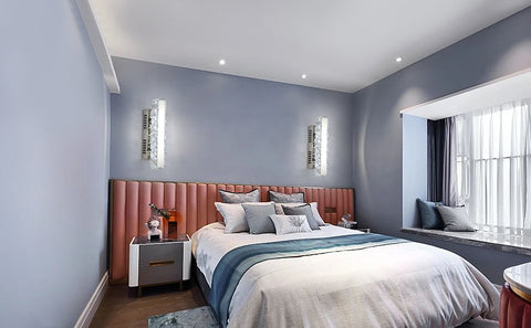 Kinkiet LED, nowoczesny kryształowy kinkiet, liniowy design, 6000K zimne światło oświetlenie wewnętrzne ściany, do łazienki salon sypialnia kuchnia korytarz restauracja