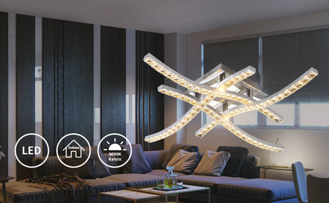 Nowoczesna kryształowa lampa sufitowa Nordic LED w kształcie fali lampa sufitowa salon sypialnia jadalnia restauracja hotelowy wystrój domu