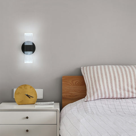 Kinkiet LED, nowoczesny kinkiet LED z możliwością przyciemniania, czarny owalny 10W akrylowy kinkiet wewnętrzny do sypialni nocny korytarz salon, 3000-6500K