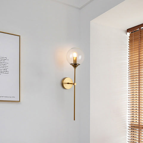 Nordycki współczesny szklany kinkiet E14 złoty LED ściana tła światło do kuchni łazienka oświetlenie wewnętrzne oprawa Home Decor (bursztynowy)