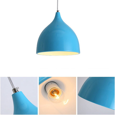 Nowoczesna lampa wisząca żyrandol E27 podstawa do salonu sypialnia jadalnia biuro bar kawiarnia niebieska