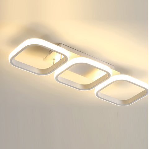 Lampa sufitowa LED 40 W, prosta geometryczna lampa sufitowa, kreatywna kwadratowa metalowa lampa sufitowa, odpowiednia do salonu, sypialni, jadalni, światło neutralne 4000 K (białe)