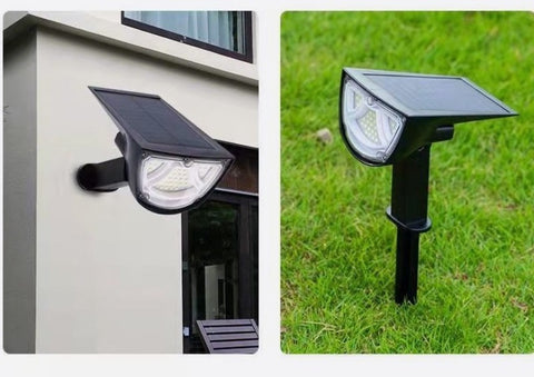 Solarna lampa ogrodowa z czujnikiem ruchu, lampy solarne na zewnątrz, wodoodporny kinkiet zewnętrzny IP65, super jasna lampa słoneczna 43LED 650 lm, opakowanie 2 szt.