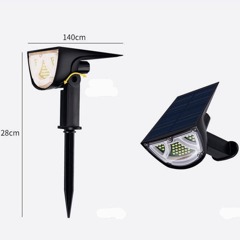 Solarna lampa ogrodowa z czujnikiem ruchu, lampy solarne na zewnątrz, wodoodporny kinkiet zewnętrzny IP65, super jasna lampa słoneczna 43LED 650 lm, opakowanie 2 szt.