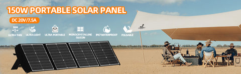 Składany panel słoneczny Przenośny panel słoneczny 150 W do większości generatorów słonecznych, laptopów w elektrowniach, telefonów komórkowych, na zewnątrz, na kemping