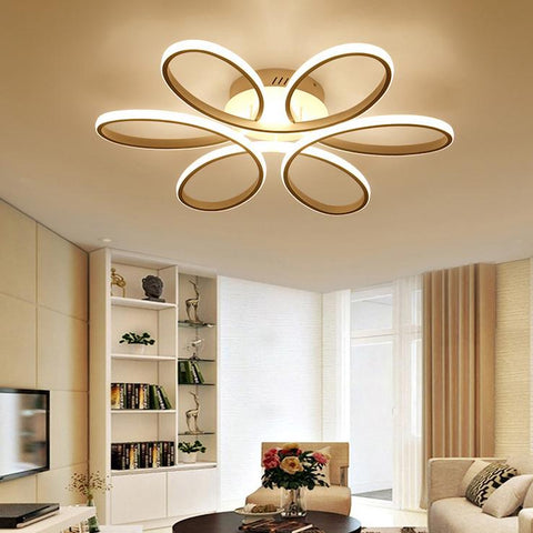Lampa sufitowa LED nowoczesny Design kreatywny kształt kwiatu lampa sufitowa do salonu sypialnia jadalnia biuro ciepłe białe światło 3000K