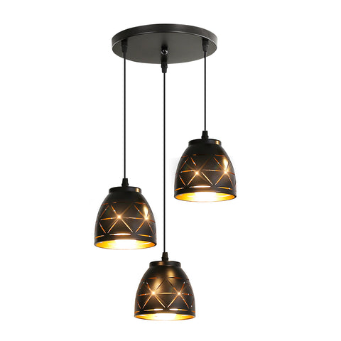 3 lampy wiszące w stylu retro, przemysłowy pusty rzeźbiony żyrandol, metalowa lampa sufitowa E27 w stylu vintage, oświetlenie do salonu kuchnia korytarz restauracja loft kawiarnia bar