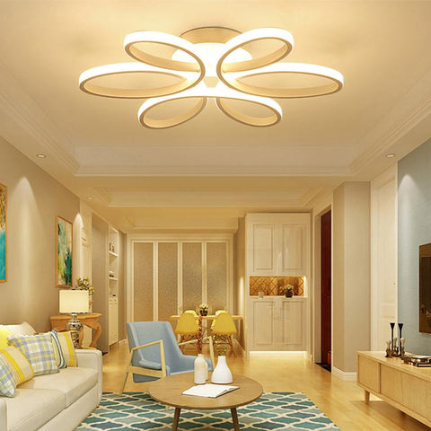 Lampa sufitowa LED nowoczesny Design kreatywny kształt kwiatu lampa sufitowa do salonu sypialnia jadalnia biuro ciepłe białe światło 3000K