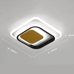 Lampa sufitowa LED, akrylowa lampa sufitowa LED 36W, 25x25CM nowoczesna kwadratowa lampa pokojowa na balkon sypialnia salon zimny biały 6000K