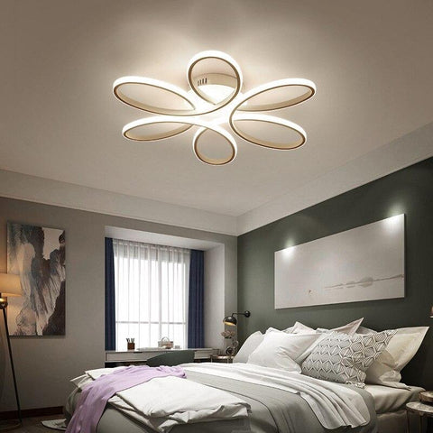 Lampa sufitowa LED nowoczesny Design kreatywny kształt kwiatu lampa sufitowa do salonu sypialnia jadalnia biuro ciepłe białe światło 3000K