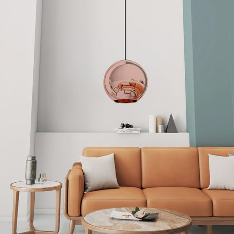 Lampa wisząca 25cm E27 ampułka led z kolorowego dmuchanego szkła pyrex, nowoczesny, klasyczny żyrandol bez żarówki