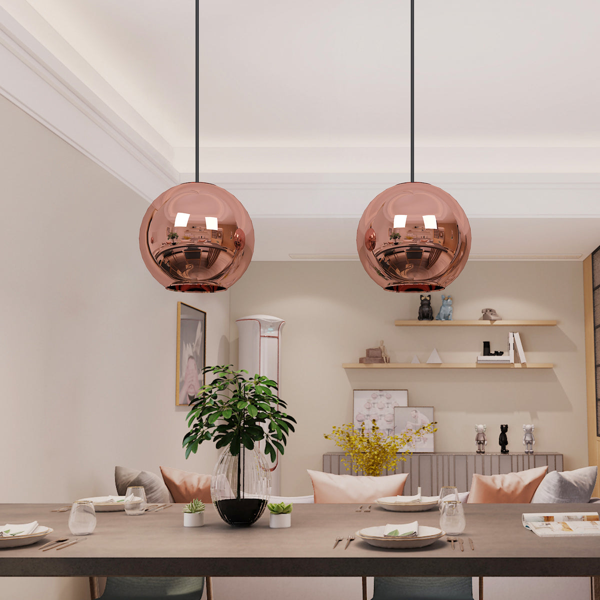 Lampa wisząca 25cm E27 ampułka led z kolorowego dmuchanego szkła pyrex, nowoczesny, klasyczny żyrandol bez żarówki