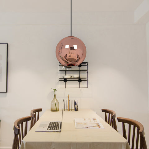 Lampa wisząca 25cm E27 ampułka led z kolorowego dmuchanego szkła pyrex, nowoczesny, klasyczny żyrandol bez żarówki