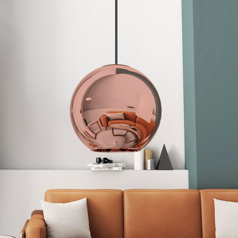 Lampa wisząca 25cm E27 ampułka led z kolorowego dmuchanego szkła pyrex, nowoczesny, klasyczny żyrandol bez żarówki